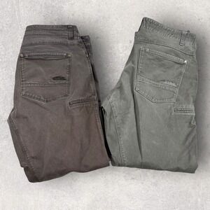 2PCS Kuhl Free Rydr Pants Men's 38x32 Brown Carpenter Relaxed‎ Fit Distressed